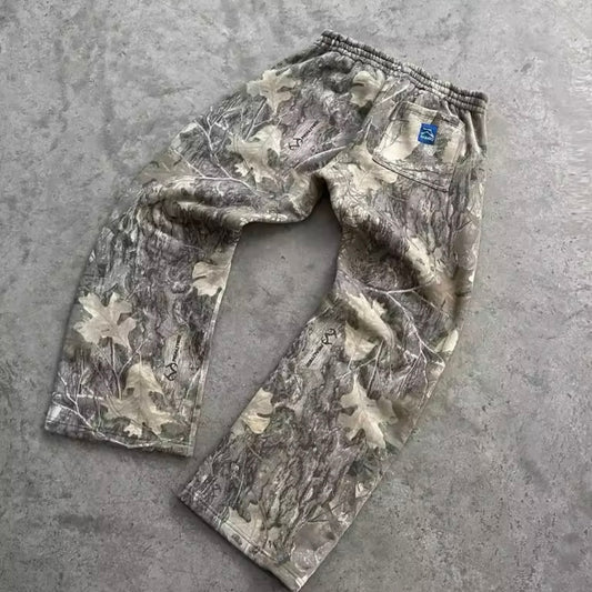 Camouflage Open Hem  Sweatpants